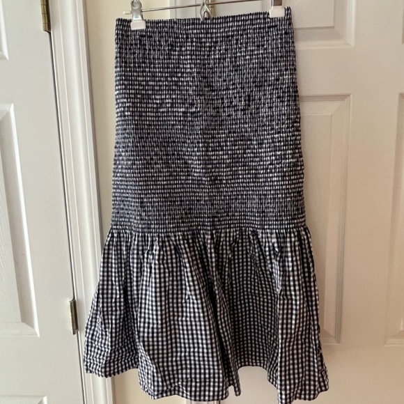J Crew Smocked Gingham Midi Skirt, Size 16 - Picture 3 of 8